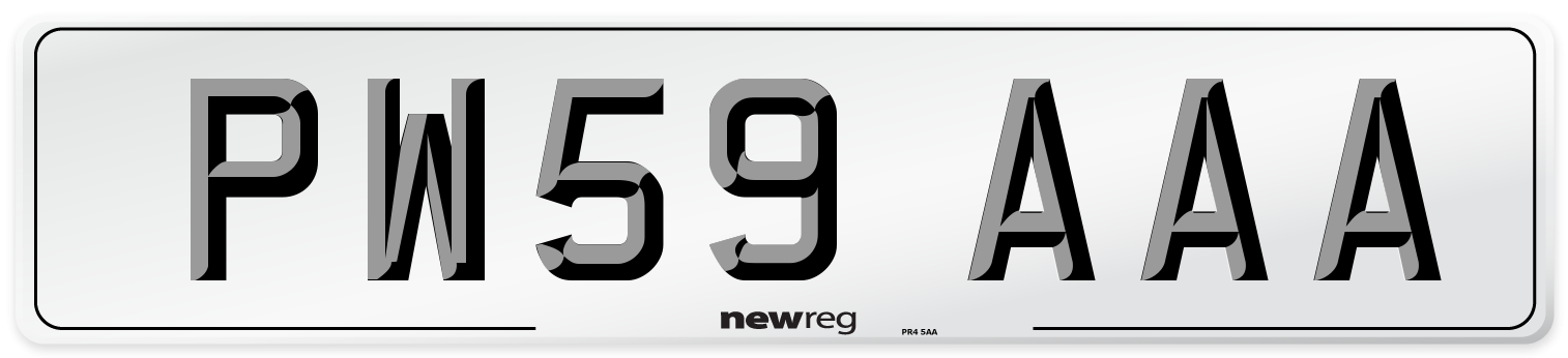 PW59 AAA Number Plate from New Reg